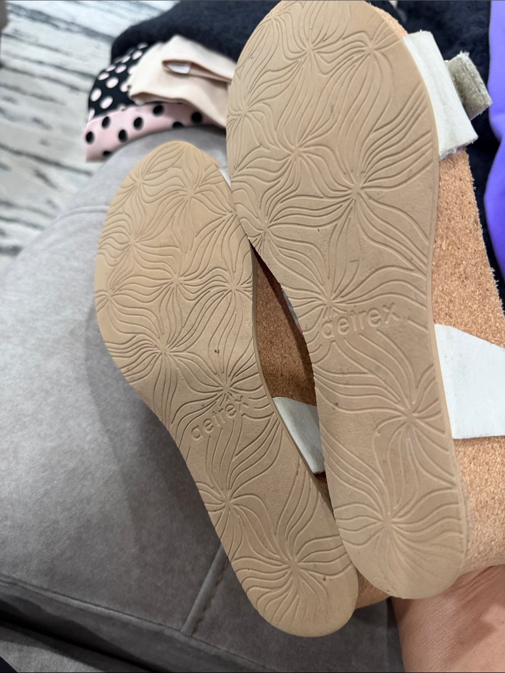 AETREX women's lexa wedge sandal in ivory 7.5 - Picture 6 of 7